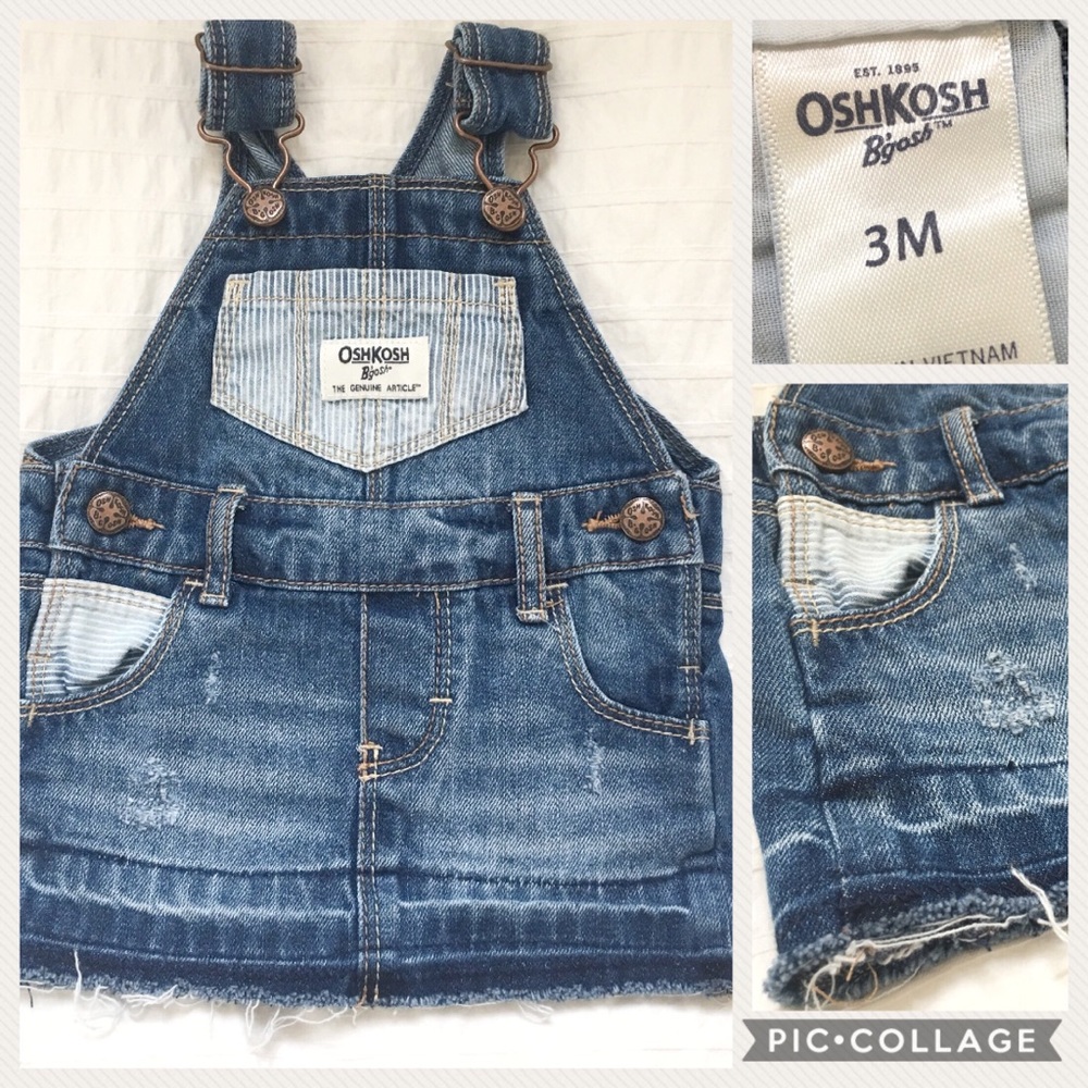 EUC Distressed Denim Jumper by Oshkosh